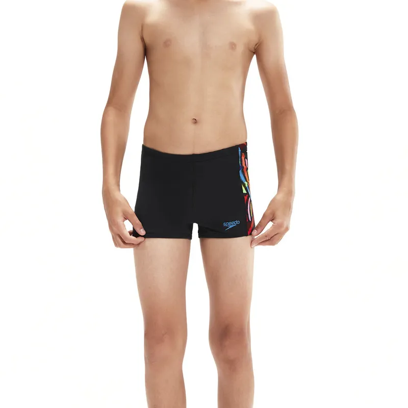 Speedo Boys Digital Panel Aquashort Black/Fluo Multi-5